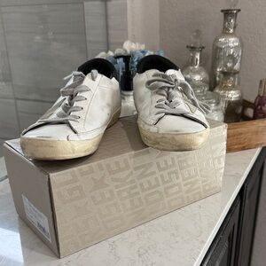 Golden Goose White and Black Sneakers